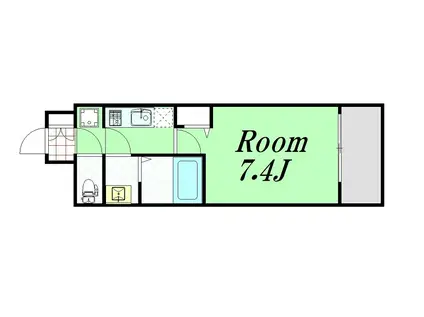 アドバンス大阪城北グレカーレ(1K/2階)の間取り写真