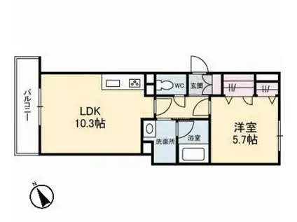 アヴニール五日市中央(1LDK/3階)の間取り写真
