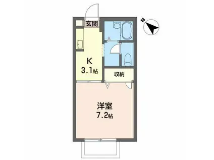 コモンライフ(1K/2階)の間取り写真