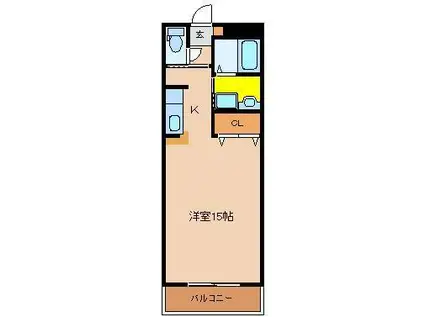 EXESS(1K/2階)の間取り写真