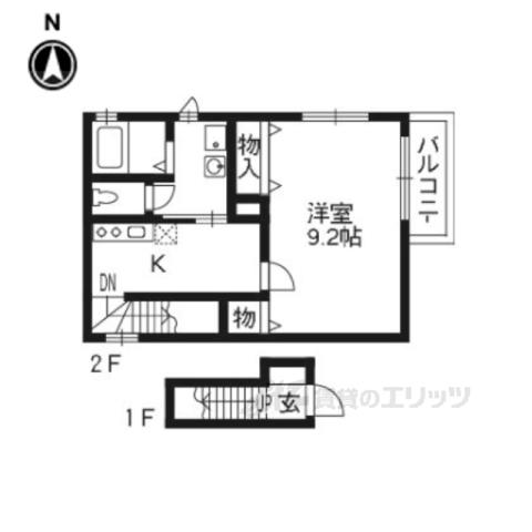 シャーメゾン壬生(1K/2階)の間取り写真