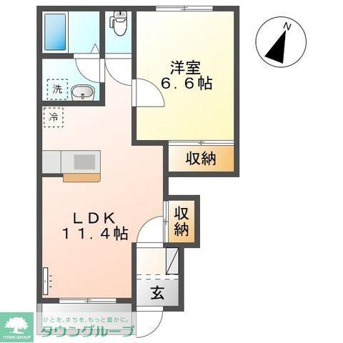 LILY(1LDK/1階)の間取り写真