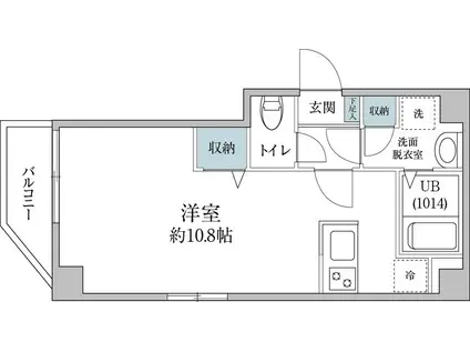 DREAMIA上野御徒町(ワンルーム/2階)の間取り写真