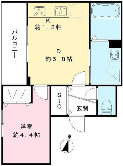 YS LUMIERE(1DK/2階)の間取り写真