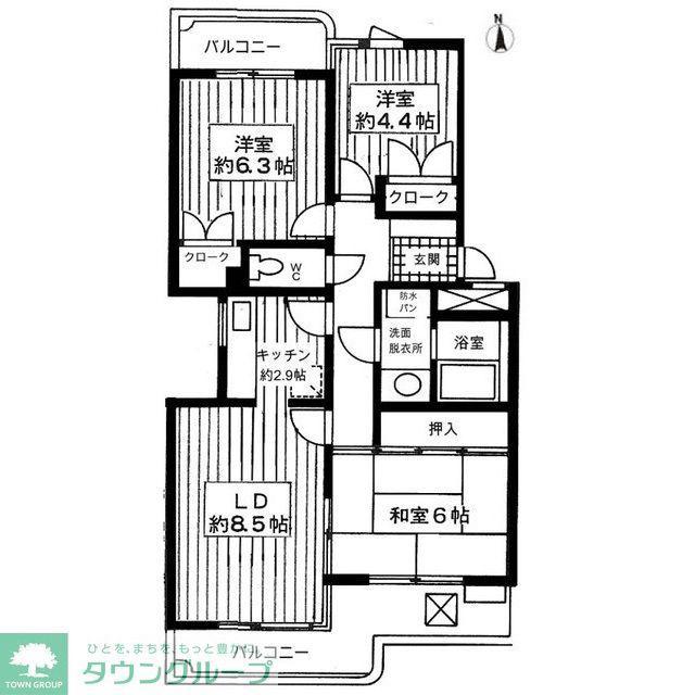 メゾン白亜館(3LDK/3階)の間取り写真