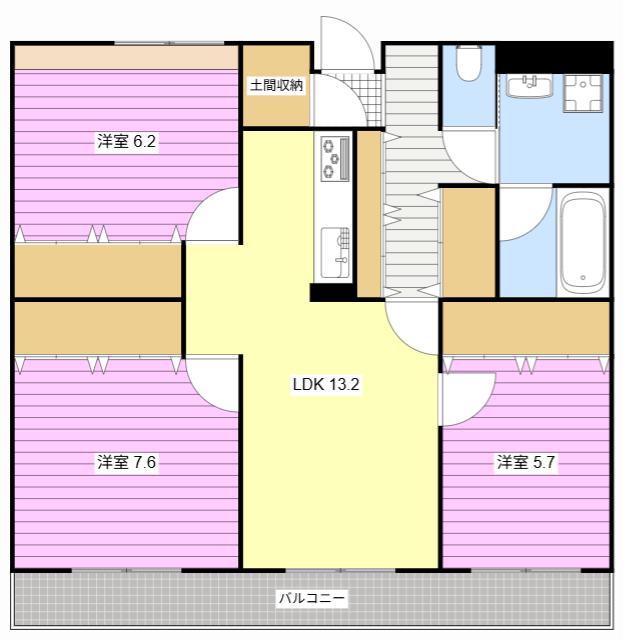 エクランII(3LDK/2階)の間取り写真