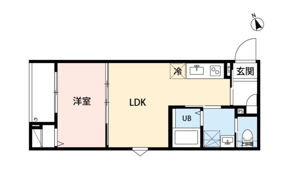 M S アパートメント(1LDK/1階)の間取り写真