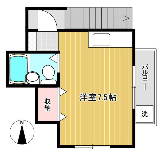 ハイツササキ(ワンルーム/2階)の間取り写真