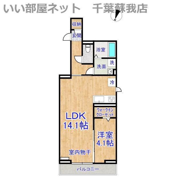 D-SOLACE祐光 B(1LDK/2階)の間取り写真