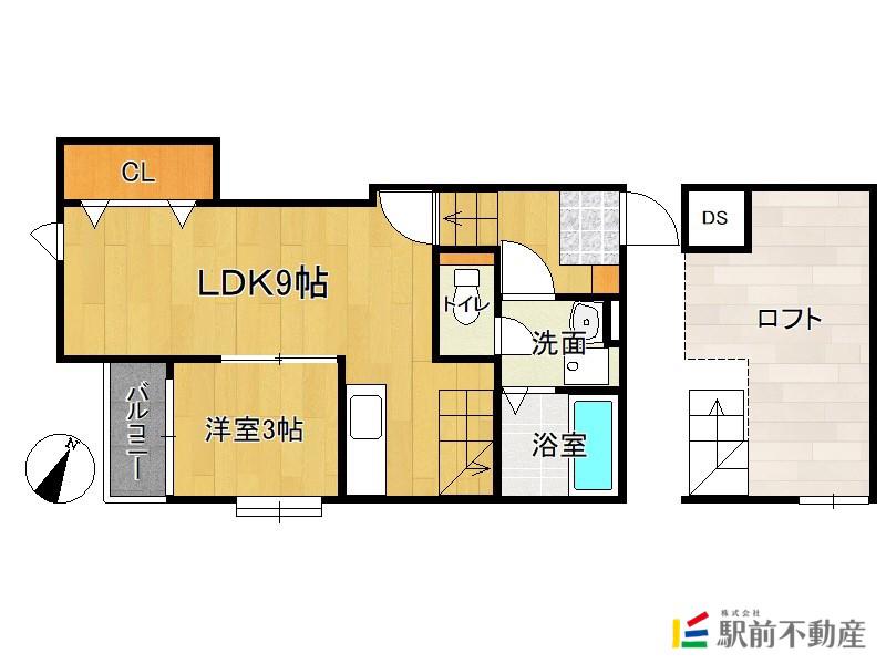 グランメゾン福間(1LDK/2階)の間取り写真