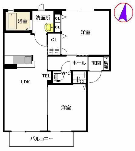 コンヴィラージュ  I棟(2LDK/2階)の間取り写真