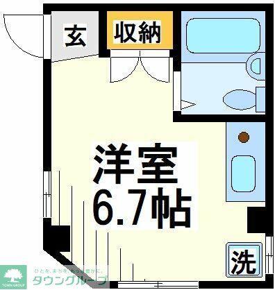 レインジア東林間(ワンルーム/3階)の間取り写真