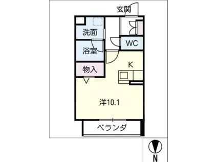 ルミエマサール(ワンルーム/2階)の間取り写真