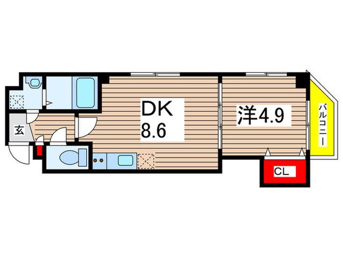 新宿ガーデンHS(1DK/9階)の間取り写真
