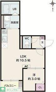 JACK ATSUTAKOSHINIV(1LDK/2階)の間取り写真