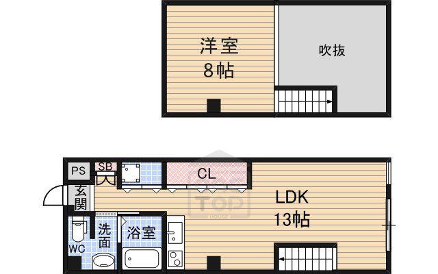 ヴェローノ茨木(1LDK/4階)の間取り写真