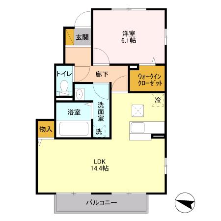 AXIA A(1LDK/1階)の間取り写真