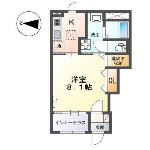AMATERASU(1K/1階)の間取り写真
