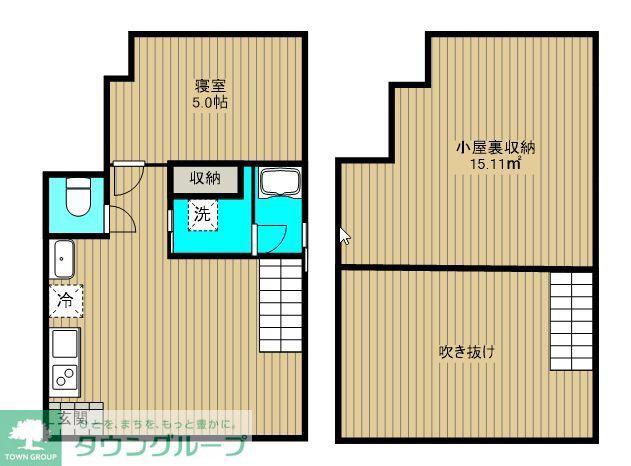 AURORA(1SDK/1階)の間取り写真