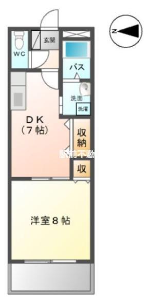 エクセレンス小森野(1DK/2階)の間取り写真