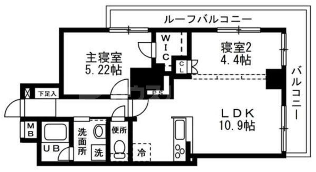 カッシア南大塚(2LDK/11階)の間取り写真