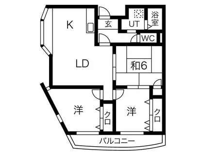 カルム千里山土井(3LDK/3階)の間取り写真