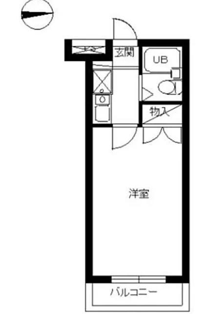 スカイコート多摩川第2(ワンルーム/2階)の間取り写真