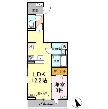 セレスティア京島(1LDK/2階)の間取り写真