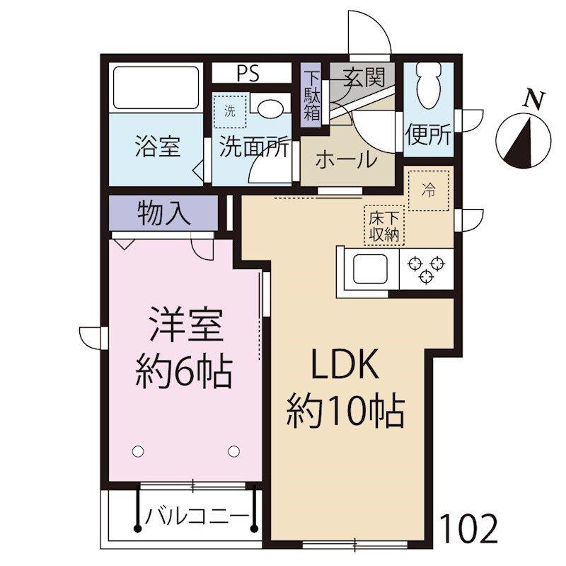 プレミール柿の木坂(1LDK/1階)の間取り写真