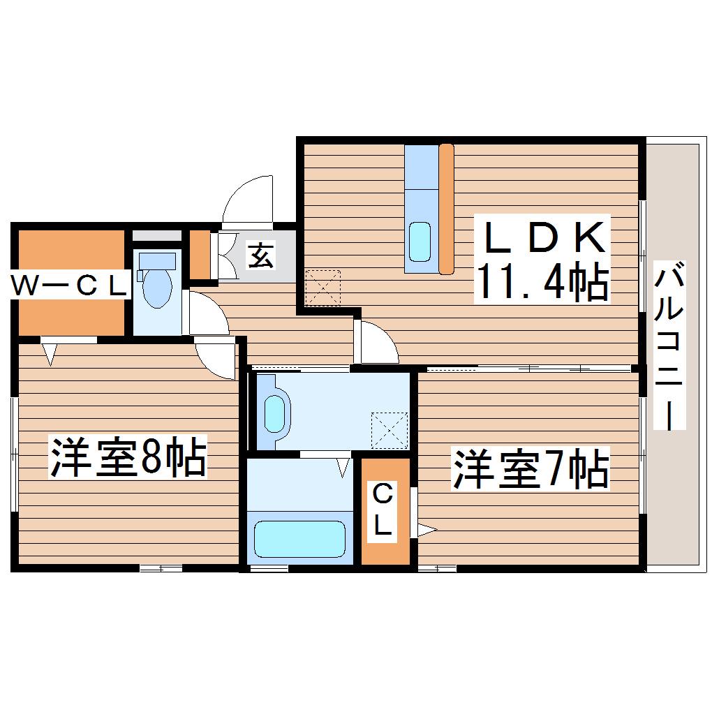 サン・ノレッジ(2LDK/1階)の間取り写真