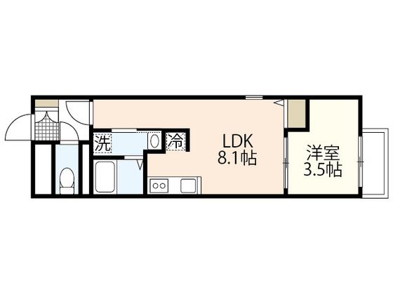 月光古江西町(1LDK/2階)の間取り写真