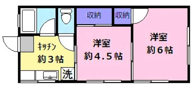 エスペランサ荘(2K/2階)の間取り写真