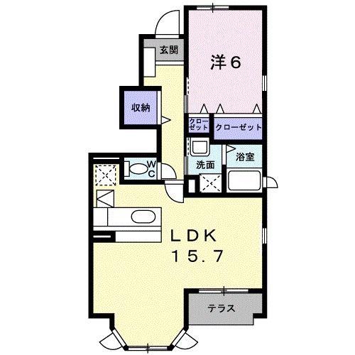 アメニティ・C(1LDK/1階)の間取り写真