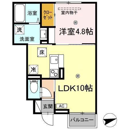 ENNE(1LDK/1階)の間取り写真