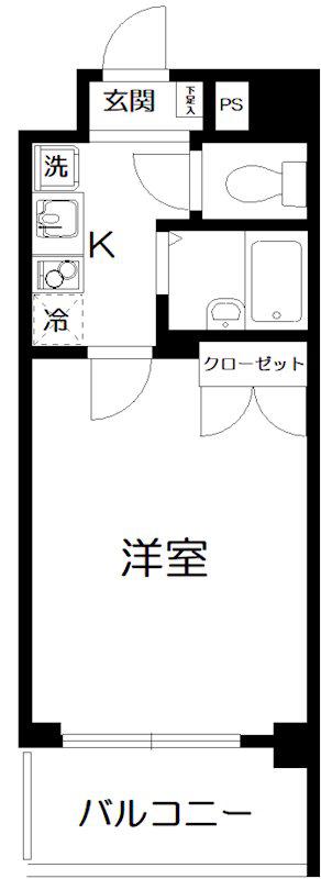 ファストコート亀戸(1K/6階)の間取り写真