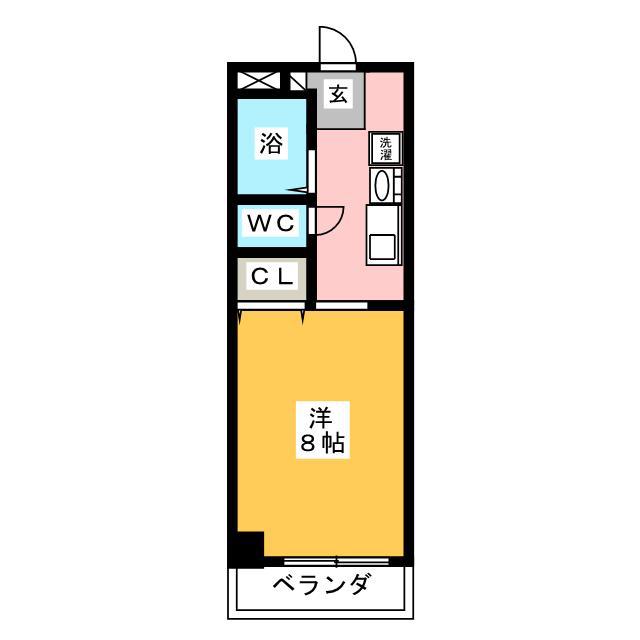 エスポワール生和(1K/2階)の間取り写真
