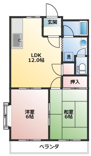 PERSONAL(2LDK/1階)の間取り写真