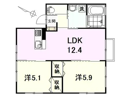 ステラハウスI(2LDK/1階)の間取り写真