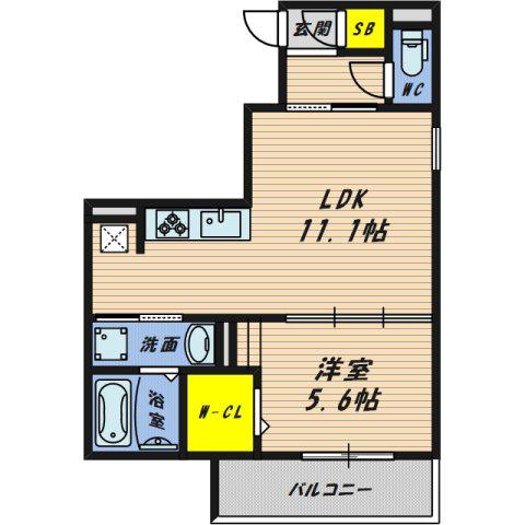 レジェンドコート大宮(1LDK/3階)の間取り写真