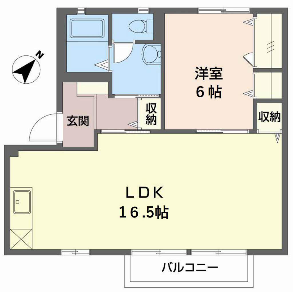 シャ一メゾンウエスト A棟(1LDK/2階)の間取り写真