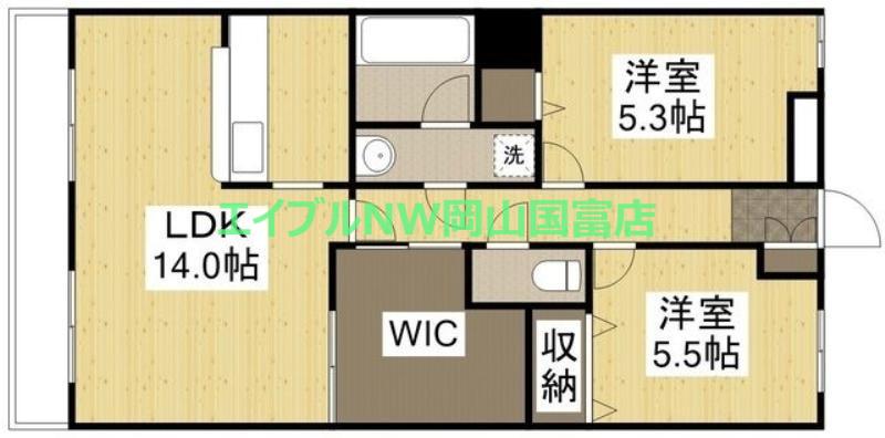 ローズハイツ竜操(2LDK/3階)の間取り写真