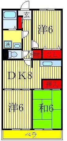司第一マンション(2LDK/1階)の間取り写真