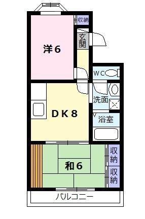 松月マンション(2DK/4階)の間取り写真