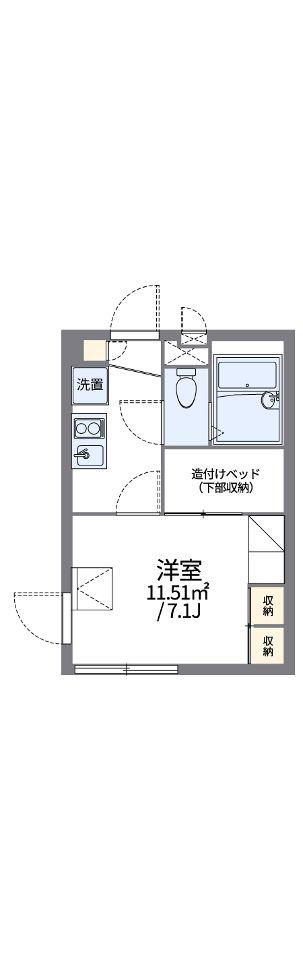 レオパレスラインホルト立石(1K/1階)の間取り写真
