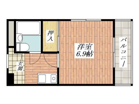 清和コーポ(1K/3階)の間取り写真
