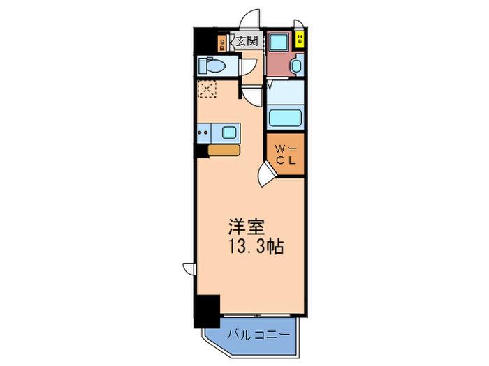 アーバンパーク梅田 ウエスト(ワンルーム/8階)の間取り写真
