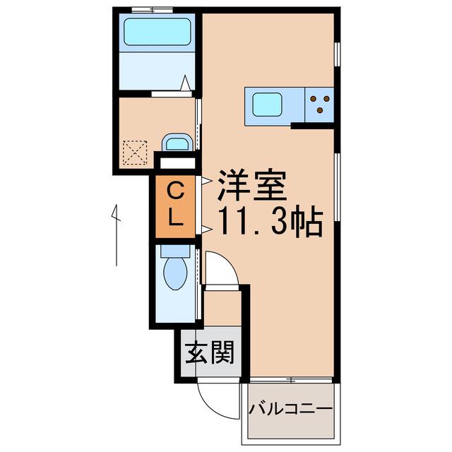 クラウンハイツ今福小学校前(ワンルーム/1階)の間取り写真