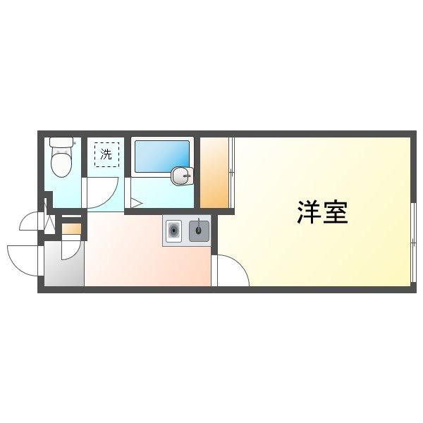 レオパレス田場(1K/1階)の間取り写真