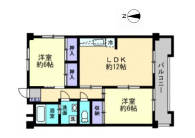 コーポニューデリ(2LDK/1階)の間取り写真