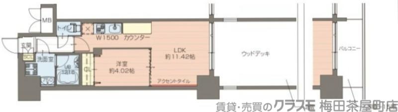 プレジオ鎗屋町(1LDK/11階)の間取り写真